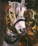 Albert Oehlen  Selbsportrait mit Pferd, 1984