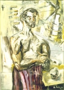 Albert Oehlen  Self-portrait with Paintbrush, 1984