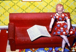 Laurie Simmons Woman/Red Couch/Newspaper, 1978