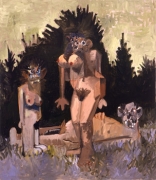 George Condo, Three Figures in a Garden,